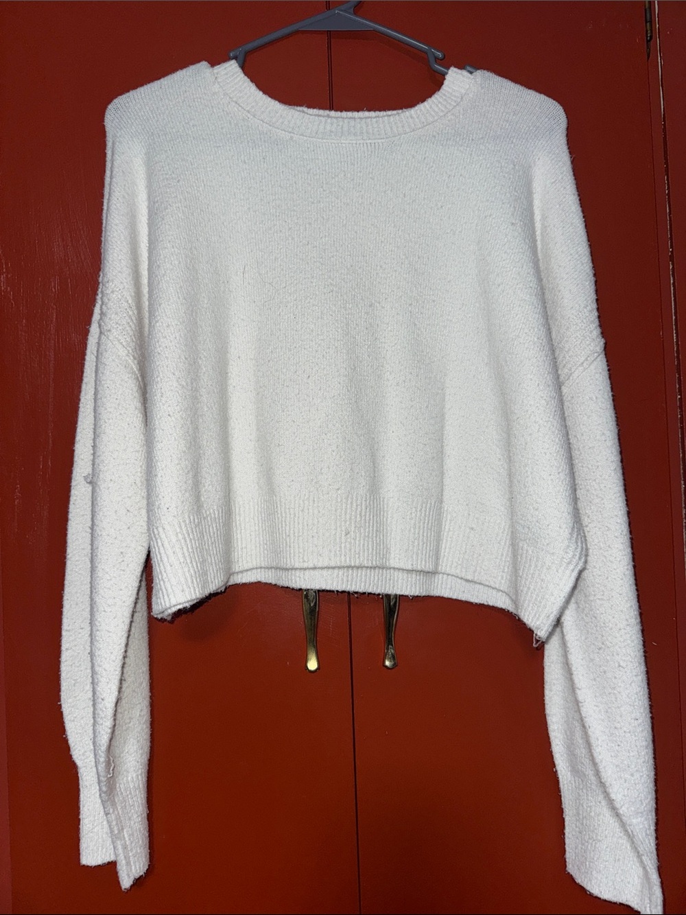 wild fable White Cropped Crewneck Sweater